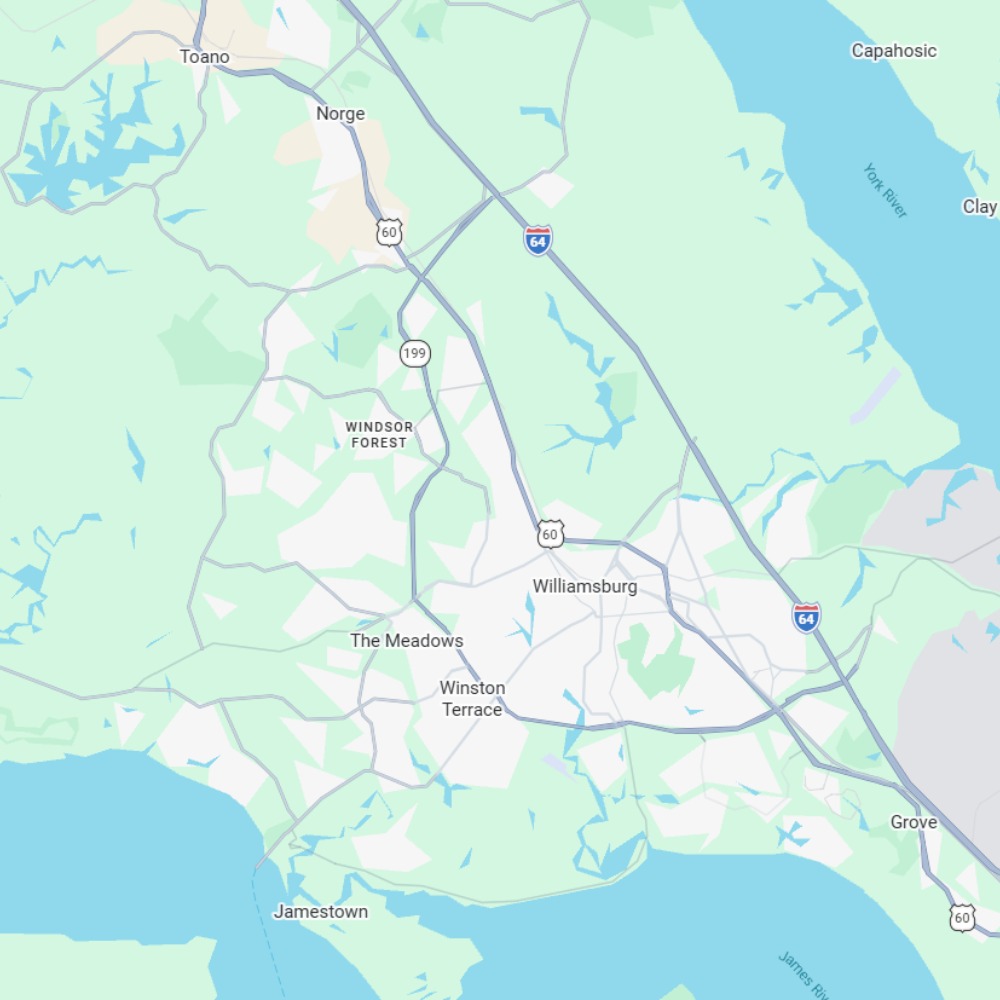 Service area map — greater Williamsburg VA