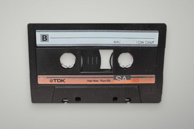 An audio cassette tape
