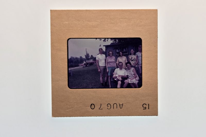 A single 35mm slide in a cardboard mount