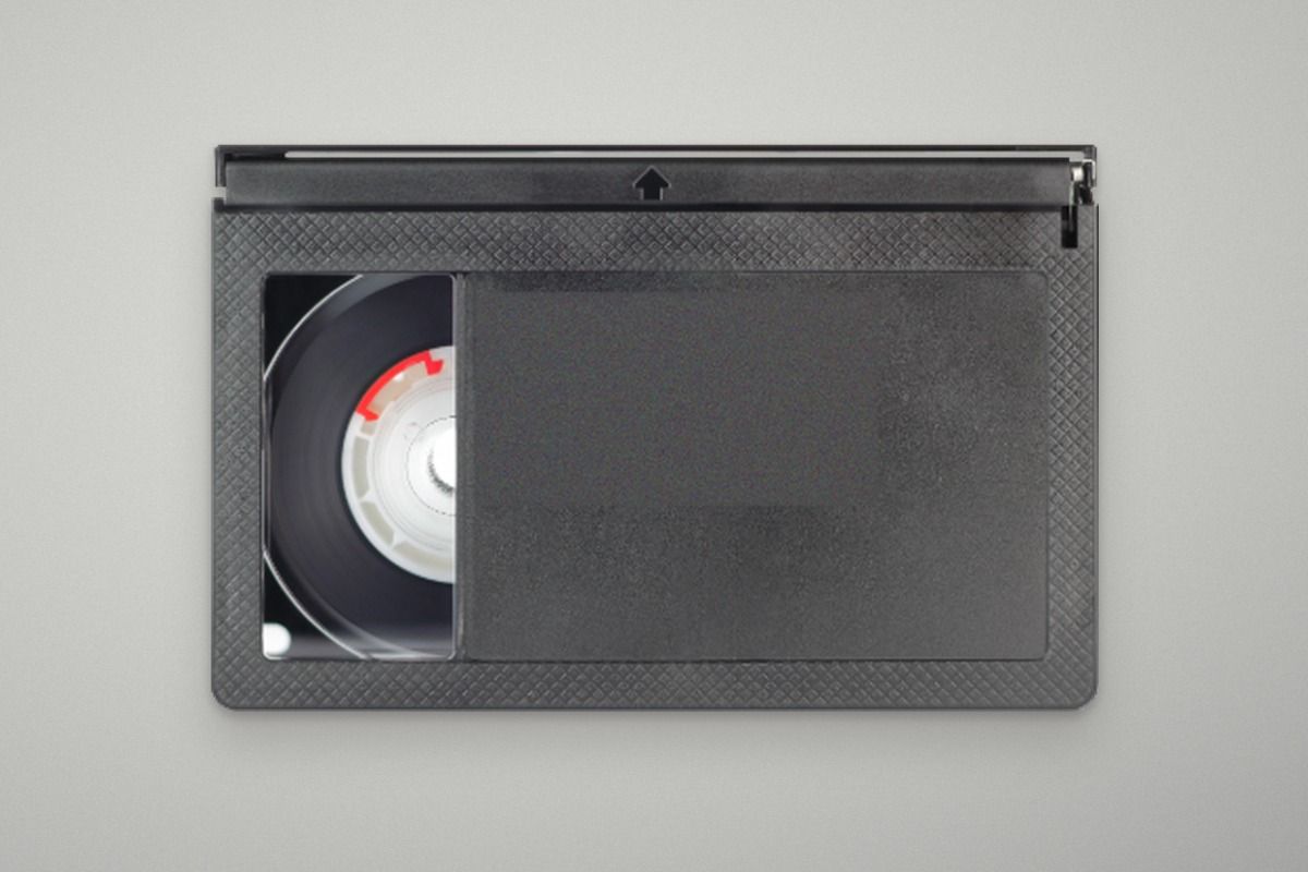 A VHS-C compact camcorder tape